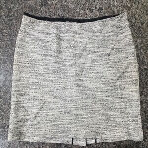MM.LaFleur Soho Skirt Size 12 Black White Textured Knit Cotton Pencil Skirt